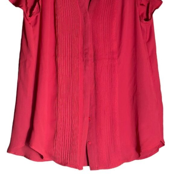 NWT H&M Red Button Front Semi Sheer Short Sleeve Top Size 6 📦 - Picture 7 of 8